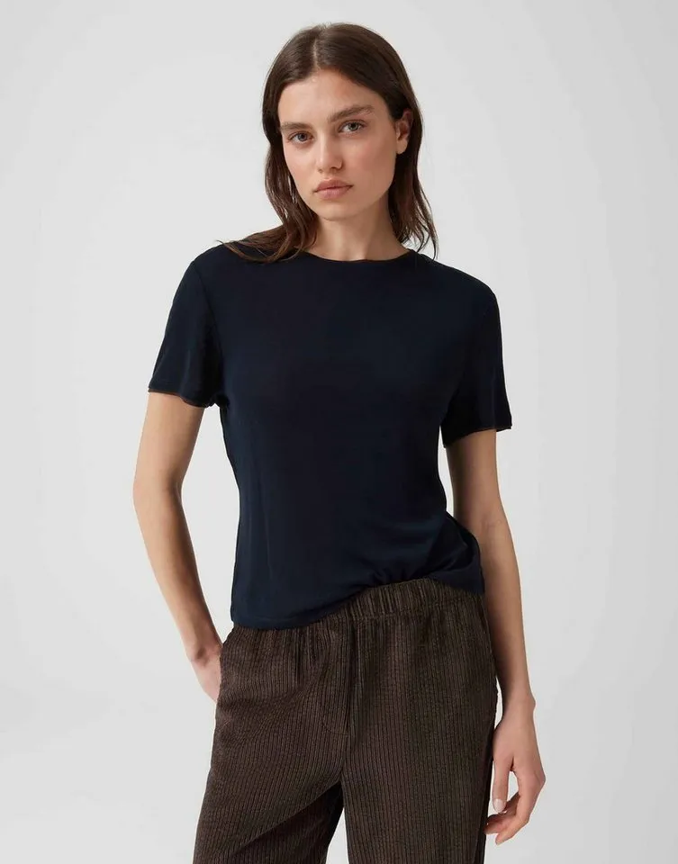 OPUS T-Shirt mit kontrastfarbener Paspel Leichte Qualität mit modernem Akzent, Blau, – Produktbild 1 von 5