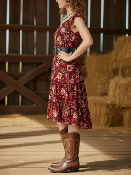 Will's Vegan Shop Will's Vegan Shop Westernstiefel Damen, Kastanie, – Produktbild 1 von 3