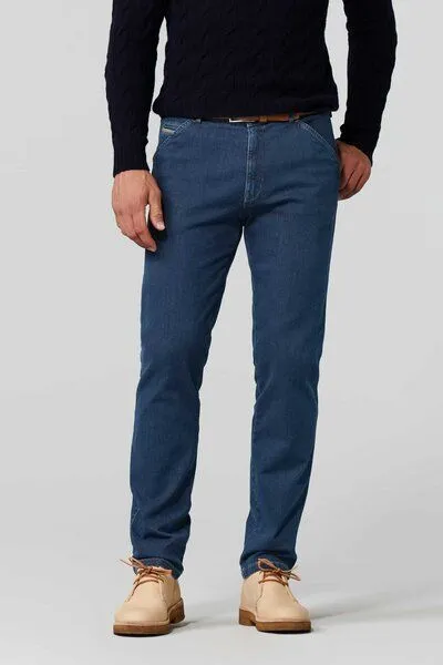 Meyer MEYER Bi-Colour Super-Stretch Denim, Blue, – Produktbild 1 von 4