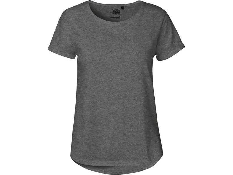 Neutral Neutral Bio-Damen-T-Shirt mit Roll-Up-Ärmeln, dark heather, Gr. M – Produktbild 1 von 1
