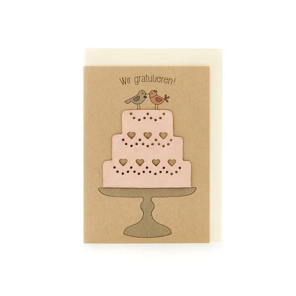 Die Stadtgärtner Die Stadtgärtner Glückwunschkarte zur Hochzeit mit Hochzeitstorte aus Saatpapier – Produktbild 1 von 3