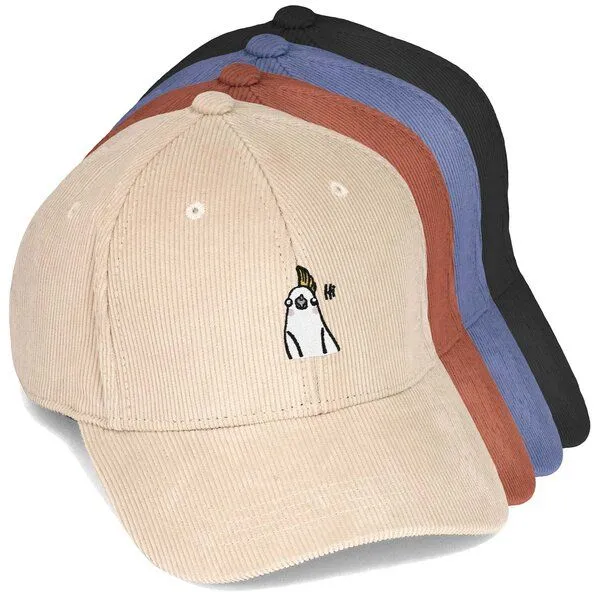 LIGARTI Bestickte Cord Cap – Heidi der Nymphensittich – LIGARTI Tiermanufaktur, Terracotta, – Produktbild 2 von 4