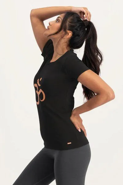 Urban Goddess Urban Goddess Om Core Yoga T-Shirt, Onyx black (schwarz), – Produktbild 3 von 4