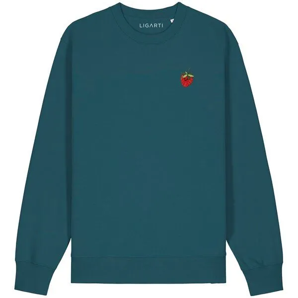LIGARTI Bestickter Pullover – Erdbeere – LIGARTI Tiermanufaktur, Petrol, – Produktbild 1 von 2