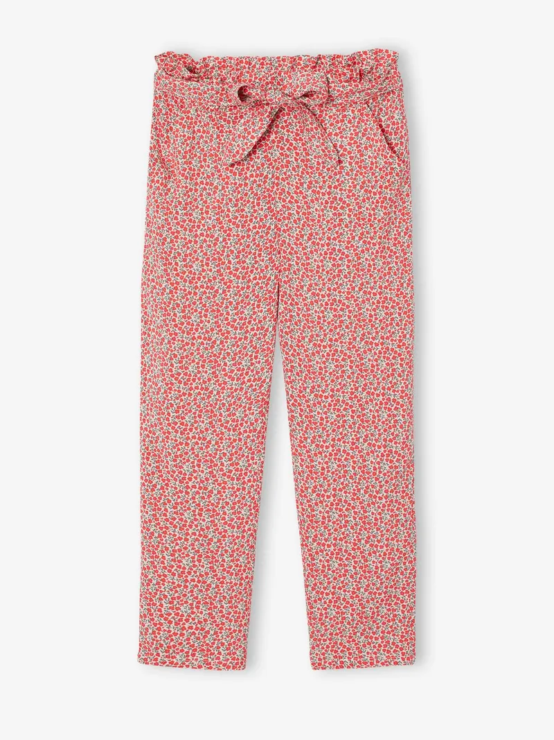Vertbaudet Mädchen 3/4-Hose aus fließendem Stoff, Rot, – Produktbild 1 von 3