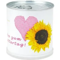 MacFlowers MacFlowers Muttertags Blumengrüße Herz - Dosenblume mit Sonnenblume – Produktbild 1 von 1