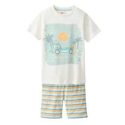 People Wear Organic People Wear Organic Pyjama kurz, weiß bedruckt, "Beachscooter", Bio-Baumwolle – Produktbild 1 von 1