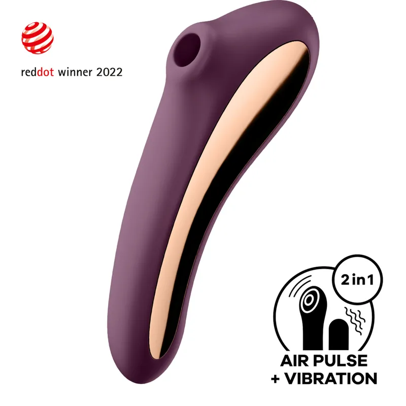 Satisfyer Satisfyer Dual Kiss, 2:1 Vibrator + Druckwellentoy, Bordeaux, – Produktbild 1 von 1