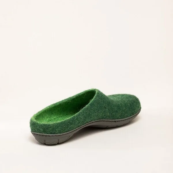 Magicfelt Magicfelt Filz-Hausschuh 736 aus 100% Merino-Wolle Pantoffel für Damen & Herren mit Gummi-Sohle, Dunkel-grün, – Produktbild 4 von 4