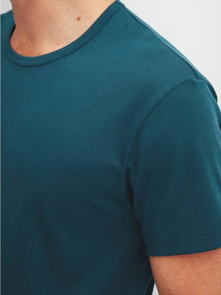 CALIDA CALIDA Pyjama Relax Streamline 1 (2 tlg) mit Rundhalsausschnitt und kurzem Arm, weich, Interlock Qualität, Blau, – Produktbild 4 von 5