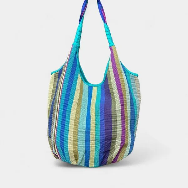 Dragolina Dragolina Ballontasche Nomad aus Webstoff der Pwo Karen, Tropical green (türkis), – Produktbild 1 von 3