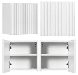 Lomadox Hängeschrank NEWPORT-56-WHITE Wandschrank Badschrank, weiß, gerillte Front, ca. 30/30/19cm – Produktbild 1 von 1