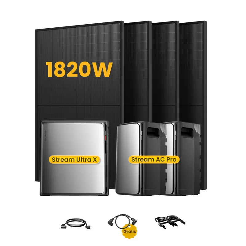 EcoFlow EcoFlow Stream Ultra X, All-in-One Speicher für Balkonkraftwerke, mit 4 x 455 Bifaziale Solarmodule, by Powerness - Stream Ultra X + 2 x Stream AC Pro | 7680Wh / ohne Zubehör / Selbstabholung – Produktbild 1 von 1
