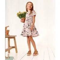 People Wear Organic People Wear Organic "Kurzarm Kleid, rosa bedruckt, ""bunte Blüten"", Bio-Baumwolle" – Produktbild 1 von 1