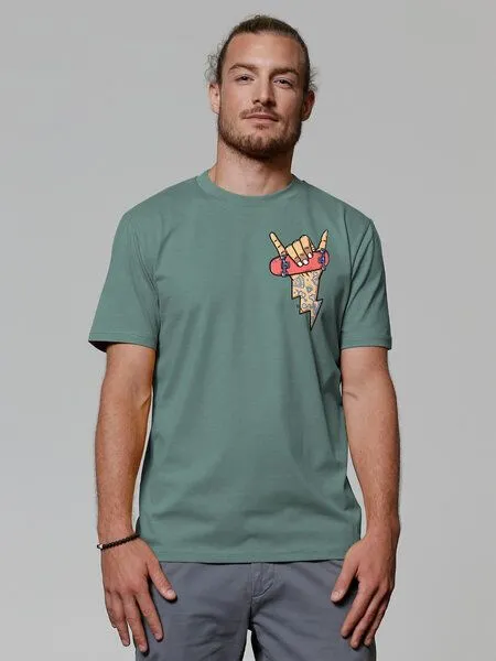 watapparel watapparel T-Shirt Unisex Skateboard, Green bay, – Produktbild 1 von 3