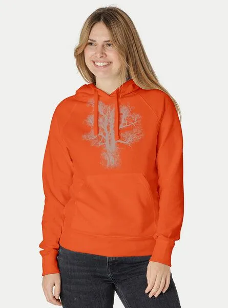 Peaces.bio - handbedruckte Biomode Peaces.bio - handbedruckte Biomode Bio-Damen-Kapuzensweater Chestnut, Orange, – Produktbild 2 von 3