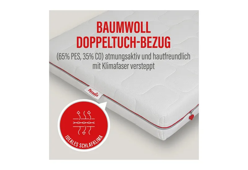 Paradies Kaltschaummatratze Neuheit: Paradies Varioduo 7-Zonen-Kaltschaummatratze, Paradies, 18 cm hoch, Zwei Härtegrade in einer Matratze – für individuellen Schlafkomfort, Weiß, – Produktbild 5 von 5