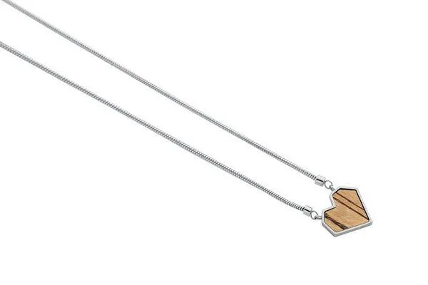 BeWooden BeWooden Kette mit Herzchen Anhänger mit Holzdetail, Lini, – Produktbild 1 von 3