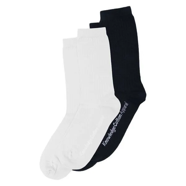 KnowledgeCotton Apparel KnowledgeCotton Apparel 2-Pack Socken CLASSIC aus Bio-Baumwolle und recycelten Polyamiden, Weiss (bright-white), – Produktbild 1 von 2