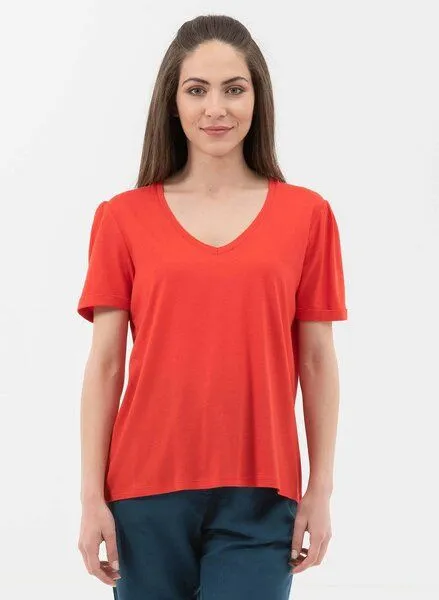 ORGANICATION ORGANICATION T-Shirt aus Tencel- Bio-Baumwolle-Mix, Red, – Produktbild 1 von 4