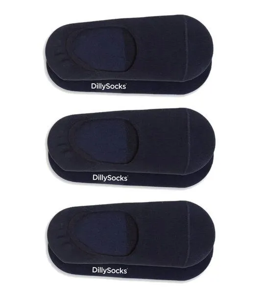 DillySocks DillySocks 3er-Pack Invisible Socken aus Biobaumwoll-Mix, Blau, – Produktbild 1 von 3