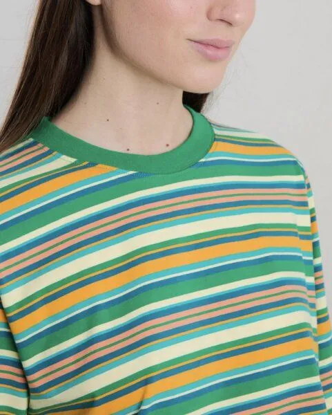 Brava Fabrics Brava Fabrics Stripes Boxy T-Shirt Grün – Produktbild 1 von 4