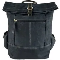 Domelo Domelo Rucksack. Dunkelblaue wasserabweisende Unisex Backpack, gewachste Canvas Ranzen – Produktbild 1 von 2