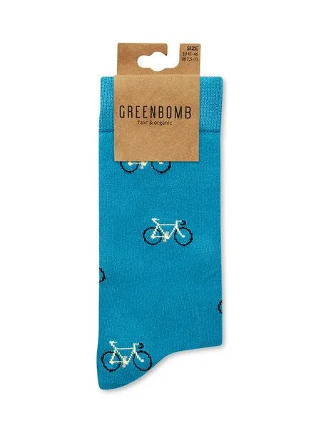 GreenBomb GREENBOMB Bike Vintage Small 2 Socks - Lässige Socken aus Bio-Baumwoll Mix / hochwertiger Print / Fair & Vegan, Weiß (mix), – Produktbild 2 von 2