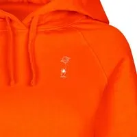 HANDGEDRUCKT HANDGEDRUCKT "Kosmokind" Frauen Hoody aus reiner Biobaumwolle (kbA), Orange, – Produktbild 1 von 1