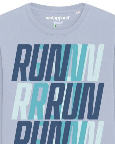 watapparel watapparel Sweatshirt Unisex Run, Run, Run blue, Serene blue, – Produktbild 3 von 4
