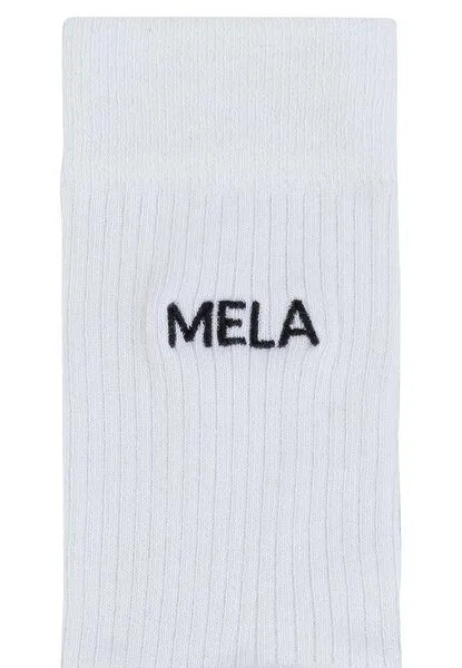 MELA MELA Gerippte Socken Stickerei 1er Pack, Weiss / mela, – Produktbild 2 von 2