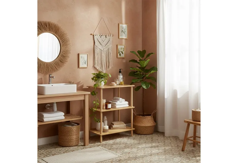 RELAXDAYS RELAXDAYS Standregal mit 3 Ebenen, 1-tlg., Beige|braun, – Produktbild 2 von 5
