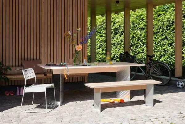 Hausen Hausen Bank FOLD Oak, Feuerverzinkt, – Produktbild 2 von 4