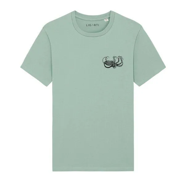 LIGARTI LIGARTI T-shirt - Oktopus, Mintgrün, – Produktbild 1 von 5