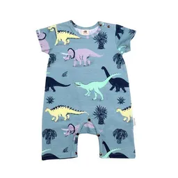 Walkiddy Baby Kurzarm-Body GOTS-zertifiziert aus Bio-Baumwolle, Running Dinosaurs, kurzer Beinabschluss, blau – Walkiddy, weich & spielbereit – Produktbild 1 von 1
