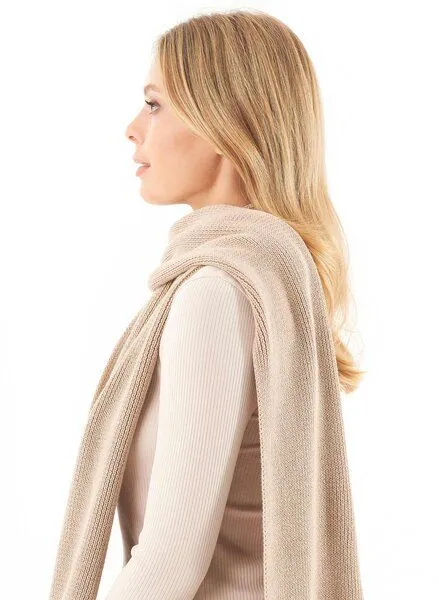 ORGANICATION ORGANICATION Unisex Strickschal aus Bio-Baumwolle, Natur(beige), – Produktbild 4 von 4