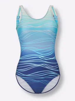 feel good Badeanzug aqua-mittelblau-bedruckt – Produktbild 1 von 1