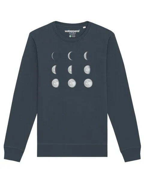 watapparel watapparel Sweatshirt Unisex Moonphases, India ink grey, – Produktbild 1 von 3