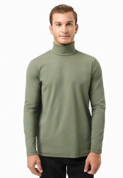 ORGANICATION ORGANICATION Rollkragenpullover aus Bio-Baumwolle, Khaki, – Produktbild 1 von 4