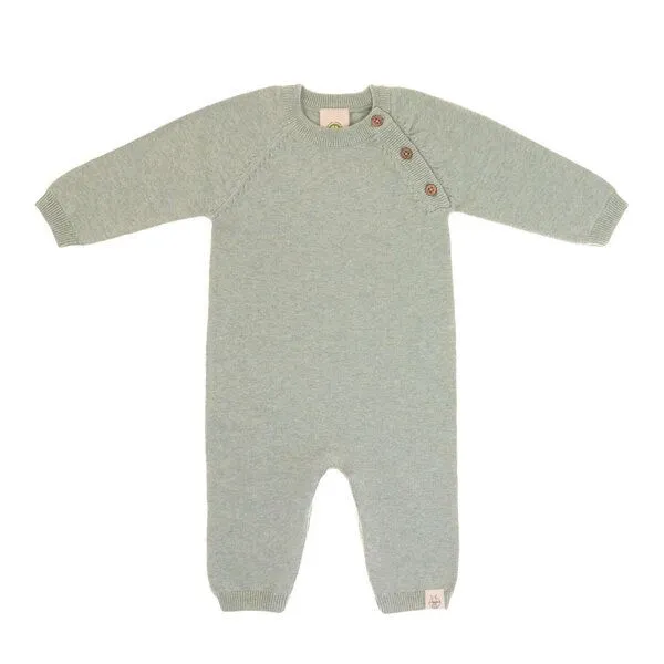 Lässig Lässig Strampler - Knitted Overall GOTS, Garden Explorer traumhaft weich, Aqua grey, – Produktbild 1 von 2