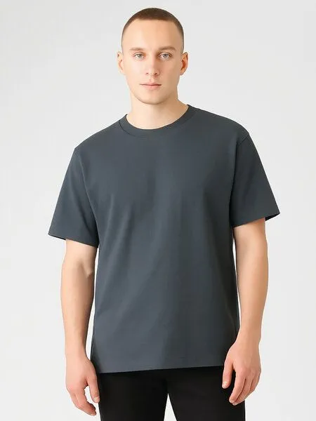 COREBASE COREBASE T-Shirt "BoxFit" aus 100% Bio-Baumwolle, Dusk (grau), – Produktbild 2 von 4