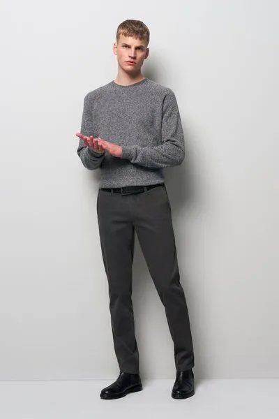 M 5 BY MEYER M 5 BY MEYER MIKROSTRUKTUR SUPER-STRETCH CHINO, Grau (anthrazit), – Produktbild 1 von 5