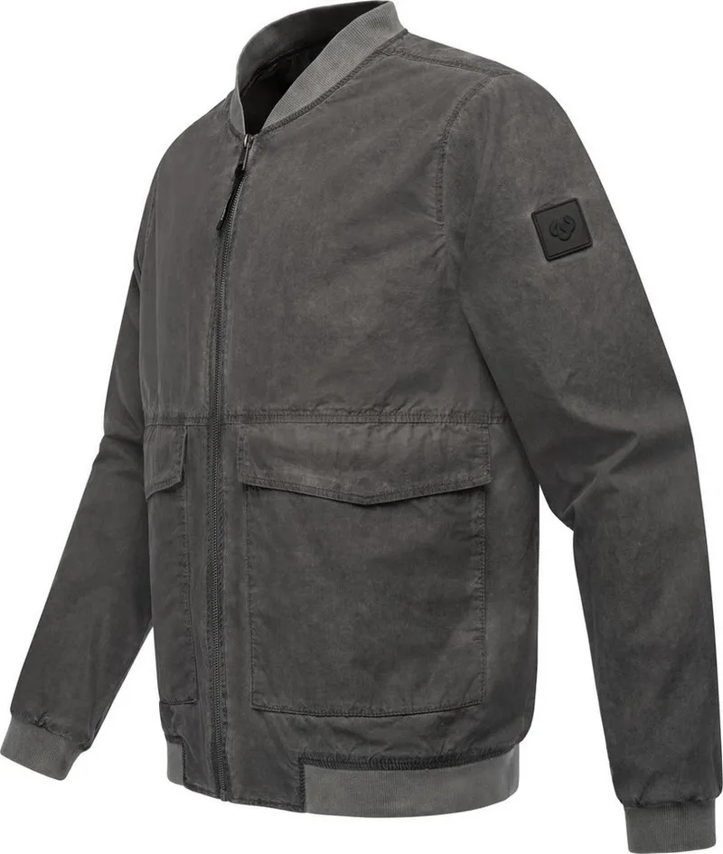 ragwear ragwear Bomberjacke Daq lässige Herren Jacke kurz mit Rippstrickbündchen, Grau, – Produktbild 3 von 4