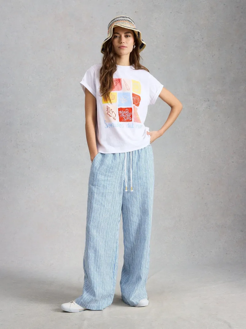 White Stuff Grafik-T-Shirt Gina - 44, Elfenbein print, – Produktbild 2 von 4