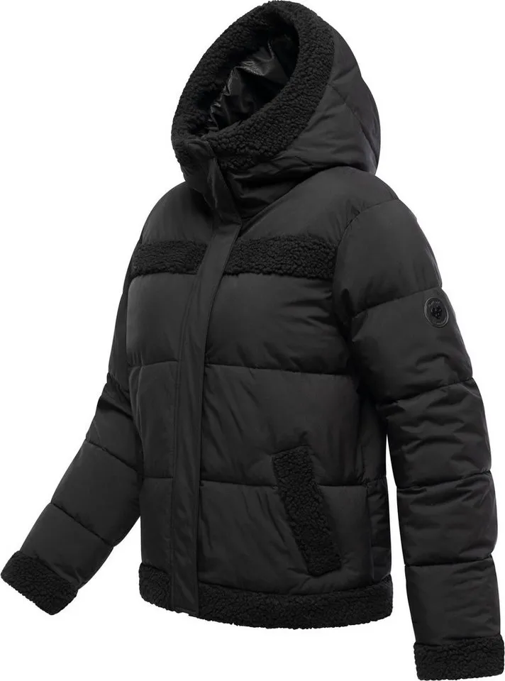 ragwear ragwear Winterjacke Editah YOUMODO warme modische Jacke mit Plüsch-Details, Schwarz, – Produktbild 3 von 5