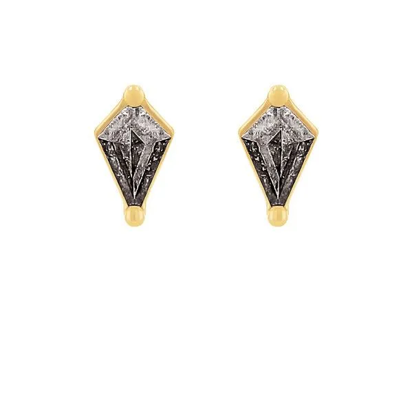 Eppi Eppi Ohrstecker mit Salt and Pepper Diamanten Ansa, Gelb, – Produktbild 2 von 4