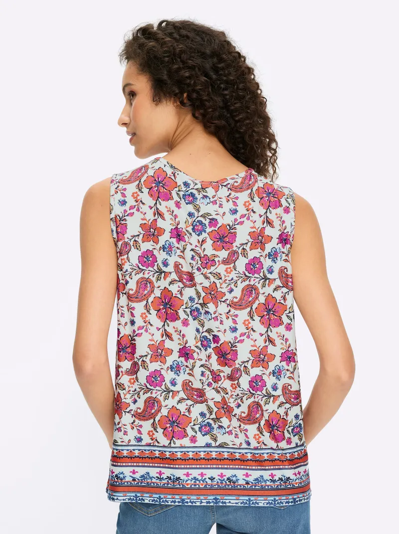 heine Shirttop ecru-fuchsia-bedruckt, Ecru-fuchsia-bedruckt, – Produktbild 2 von 2