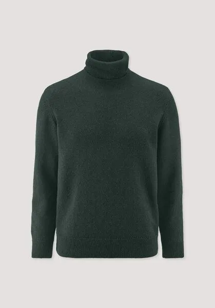 hessnatur hessnatur Rollkragen-Pullover Regular aus Bio-Merinowolle und Bio-Baumwolle, Wacholdergrün, – Produktbild 4 von 4