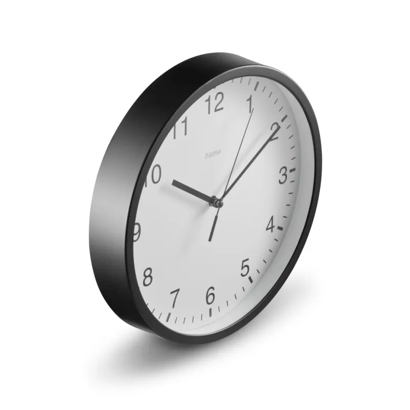 Hama Hama Wanduhr "Elba", Ø 25 cm, ohne Ticken, Schwarz – Produktbild 2 von 6