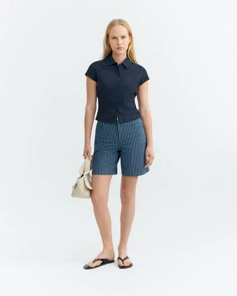 thinking mu thinking mu Streifen Jeansshorts Modell: Luisa, Navy stripes (dunkelblau), – Produktbild 4 von 4